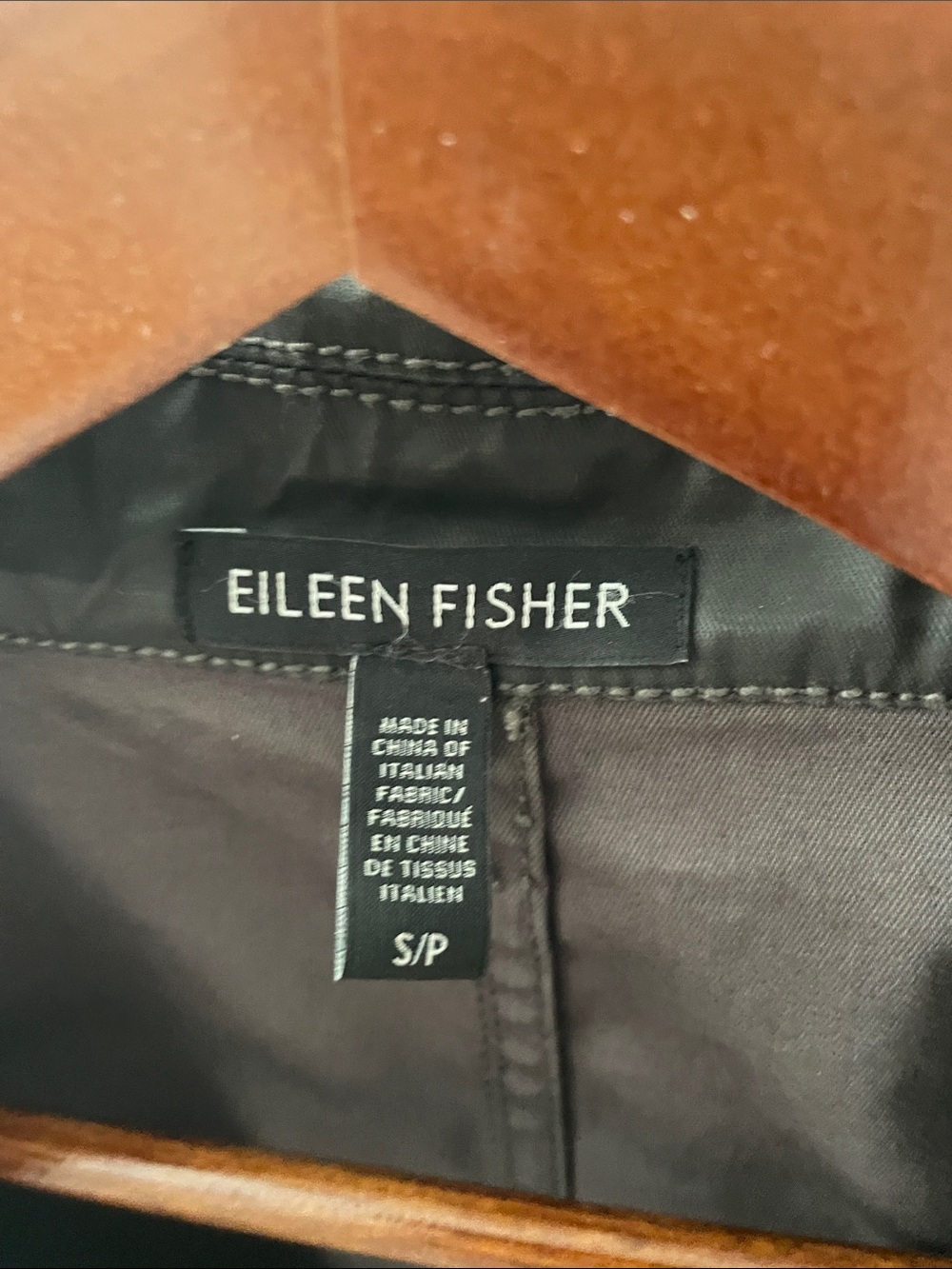 Eileen Fisher Charcoal Asymmetrical Zip Jacket - Picture 8 of 16